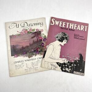 Two Vintage Romantic Sheet Music Booklets